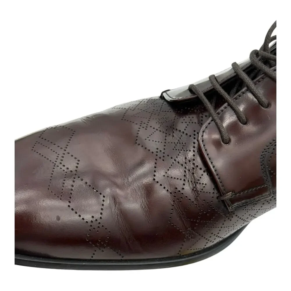 PRADA Men's Brown Leather Lace Up Oxford Dress Shoe 8.5‎ UK / 9.5 US EE w/box